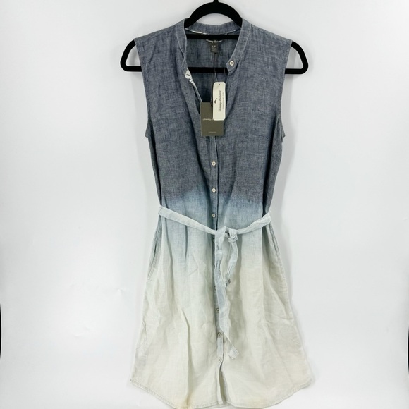 ✅ NWT TOMMY BAHAMA 100% LINEN OMBRE SLEEVELESS BUTTON FRONT DRESS SIZE SMALL - Picture 1 of 13